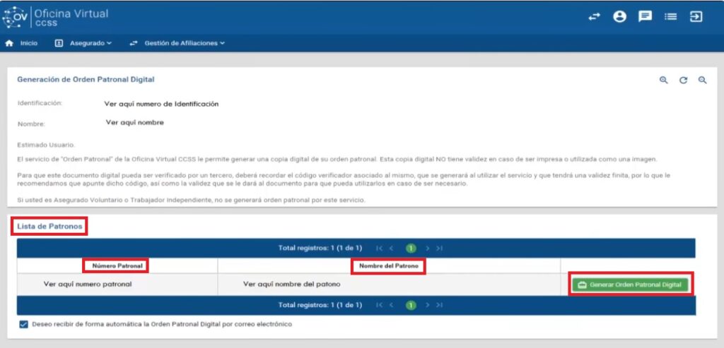 generar orden patronal digital
